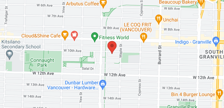 map of 2039 W 10TH AVENUE